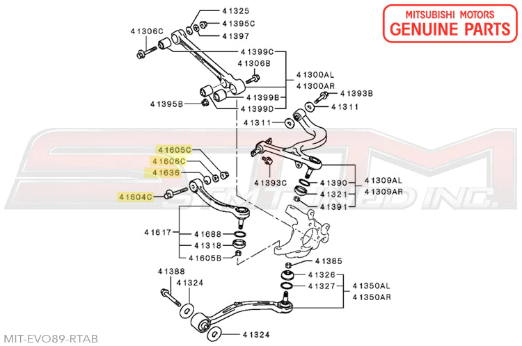 STM OEM Rear Toe Adjustment Bolt Kit - Evo 7/8/9