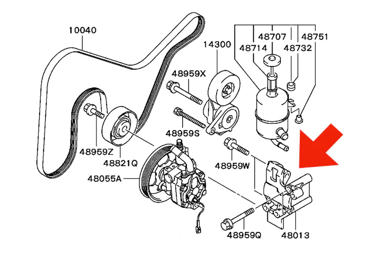 STM Evo 8/9 Modified Power Steering Delete Bracket