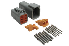 Plug and Pins Only - Matching Set of Deutsch DTM-6 Connectors (7.5 Amp)-1