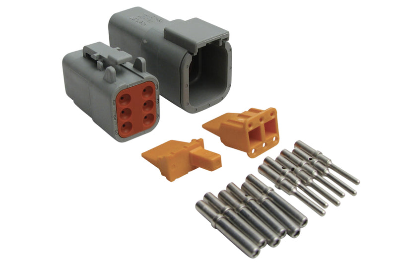 Plug and Pins Only - Matching Set of Deutsch DTM-6 Connectors (7.5 Amp)-1