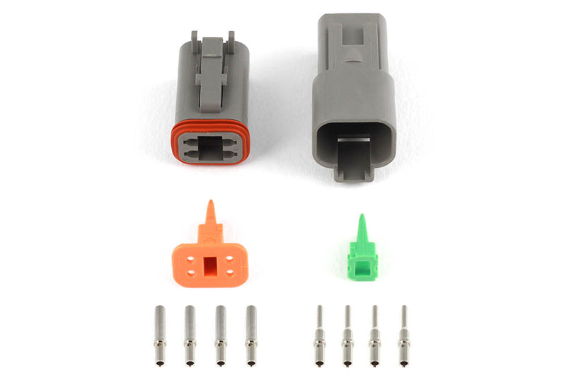 Plug and Pins Only - Matching Set of Deutsch DT-4 Connectors (DT06-4S + DT04-4P) - (13 Amp)-1