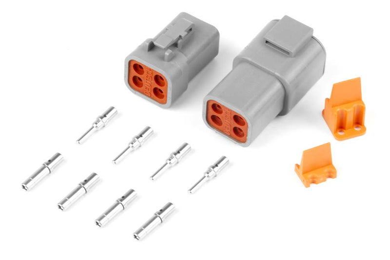 Plug and Pins Only - Matching Set of Deutsch DTP-4 Connectors (25 Amp)-1