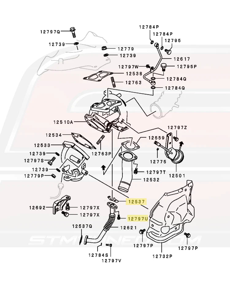 STM OEM Oil Return Line to Turbo Bolt & Gasket Kit for 1G DSM/Evo 4-9
