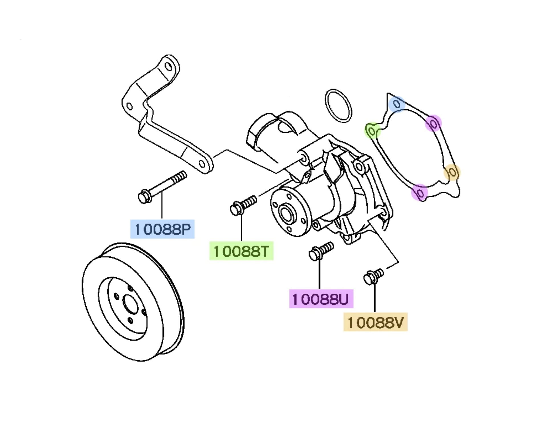 STM OEM Water Pump Bolt Kit for Evo 8/9