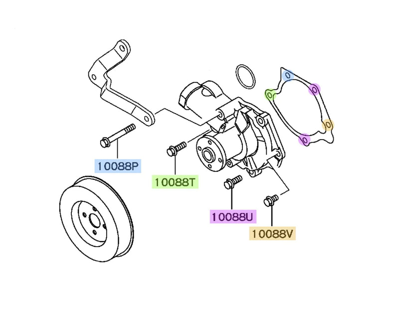 STM OEM Water Pump Bolt Kit for Evo 8/9-2