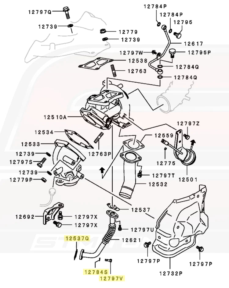 STM OEM Oil Return Line to Oil Pan Bolt & Gasket Kit for DSM / Evo 4-9