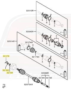 STM OEM Front Axle Nut Kit Castle Style for 2008-2010 Evo X (AXNT)-2