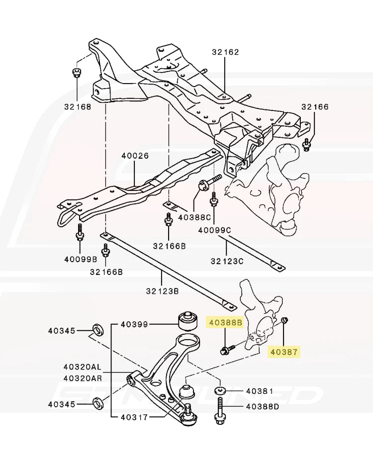 STM OEM Front Ball Joint Nut & Bolt Kit for Evo 7/8/9 (FBJBK)
