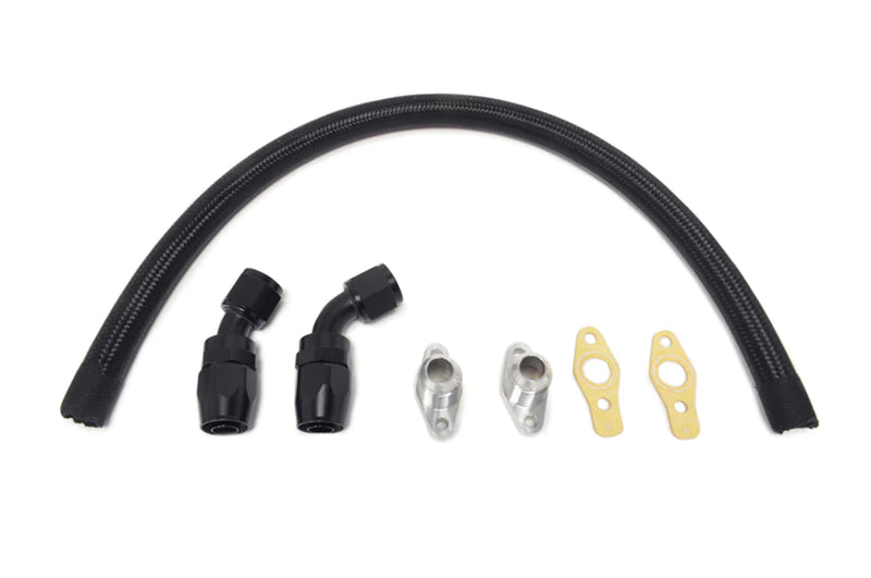 STM - 10AN Turbo Oil Return Line Braided Nylon for Evo 7/8/9 Factory Style Turbo (TORLB-STK)-2