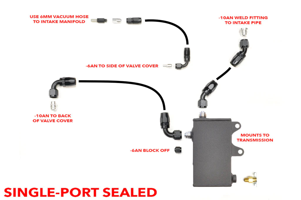 STM Evo 7/8/9 Oil Catch Can Trans Mount Sealed