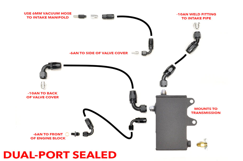 STM Evo 7/8/9 Oil Catch Can Trans Mount Sealed