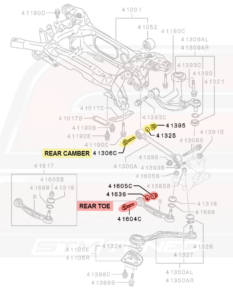 STM OEM Evo X Rear Camber / Rear Toe Bolt Kit (EVOX-RCBK)-3