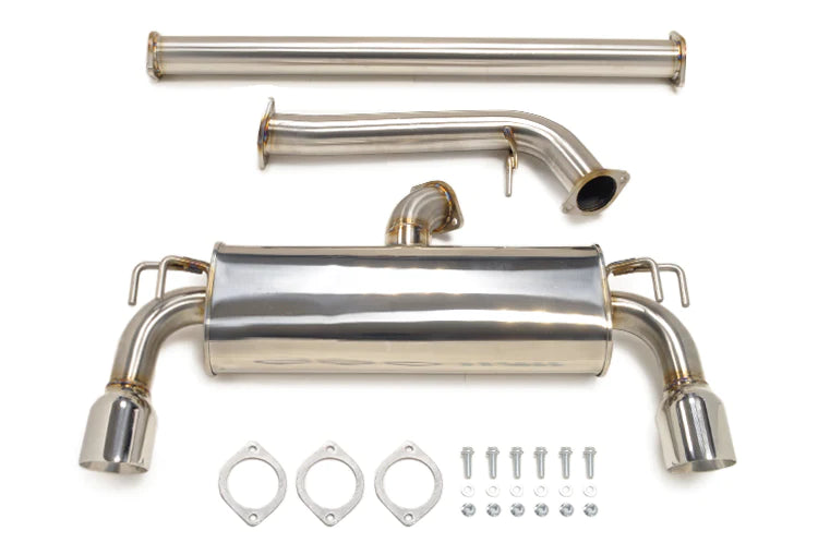 STM Evo X Stainless Cat-Back Dual Exit Exhaust  (With Muffler)-2
