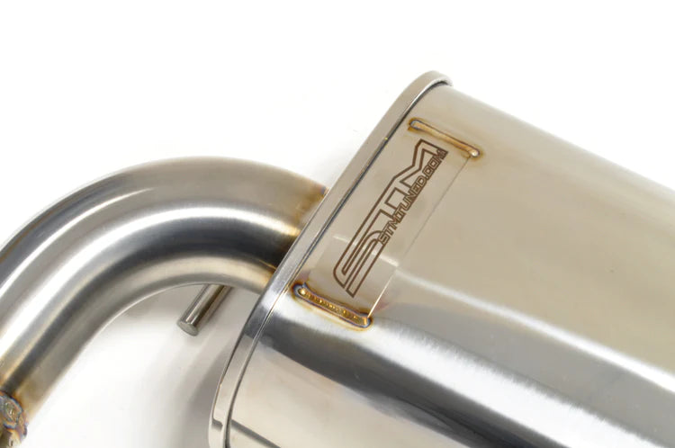 STM Evo X Stainless Cat-Back Dual Exit Exhaust  (With Muffler)-3
